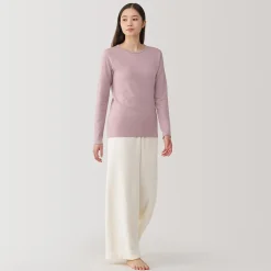 Online Muji T‐shirt manches longues col rond en coton et laine chauds pour femme