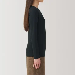 Online Muji T‐shirt manches longues col rond en coton et laine chauds pour femme