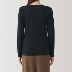 Online Muji T‐shirt manches longues col rond en coton et laine chauds pour femme