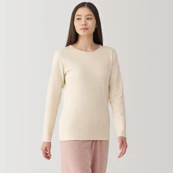 Online Muji T‐shirt manches longues col rond en coton et laine chauds pour femme