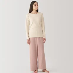 Online Muji T‐shirt manches longues col rond en coton et laine chauds pour femme