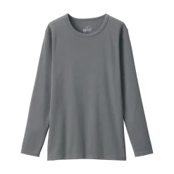 Discount Muji T‐shirt manches longues col rond en coton épais et chaud pour femme
