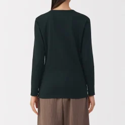 Discount Muji T‐shirt manches longues col rond en coton épais et chaud pour femme