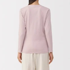 Discount Muji T‐shirt manches longues col rond en coton épais et chaud pour femme