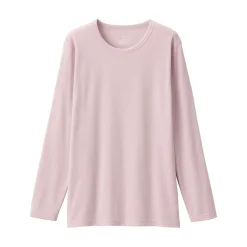 Discount Muji T‐shirt manches longues col rond en coton épais et chaud pour femme