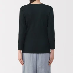 Discount Muji T‐shirt manches longues col U en coton épais et chaud pour femme