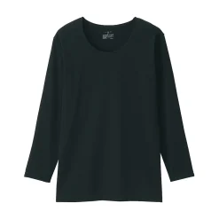 Discount Muji T‐shirt manches longues col U en coton épais et chaud pour femme