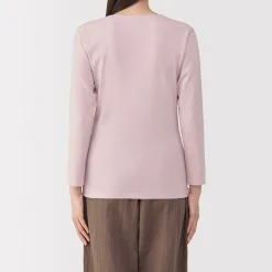 Discount Muji T‐shirt manches longues col U en coton épais et chaud pour femme