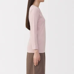 Discount Muji T‐shirt manches longues col U en coton épais et chaud pour femme