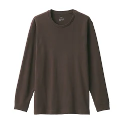 Discount Muji T‐shirt manches longues col rond en coton et laine chauds pour homme