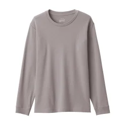 Discount Muji T‐shirt manches longues col rond en coton et laine chauds pour homme