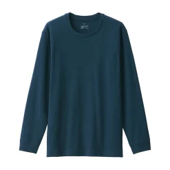 Discount Muji T‐shirt manches longues col rond en coton et laine chauds pour homme