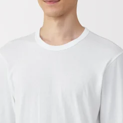 Sale Muji T‐shirt manches longues col crew en coton chaud pour homme
