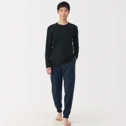 Sale Muji T‐shirt manches longues col crew en coton chaud pour homme