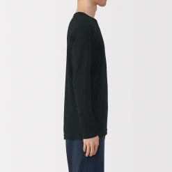 Sale Muji T‐shirt manches longues col crew en coton chaud pour homme