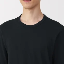 Sale Muji T‐shirt manches longues col crew en coton chaud pour homme