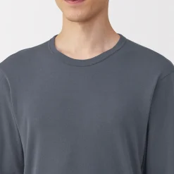 Sale Muji T‐shirt manches longues col crew en coton chaud pour homme