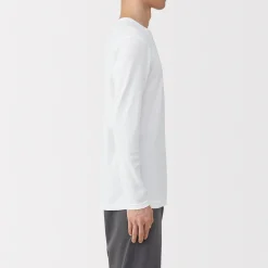 Sale Muji T‐shirt manches longues col crew en coton chaud pour homme