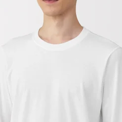 Discount Muji T‐shirt manches longues col U en coton épais et chaud pour homme