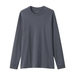 Discount Muji T‐shirt manches longues col U en coton épais et chaud pour homme