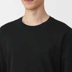 Discount Muji T‐shirt manches longues col U en coton épais et chaud pour homme