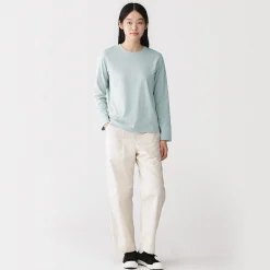 Clearance Muji T‐shirt manches longues en coton mélangé pour femme