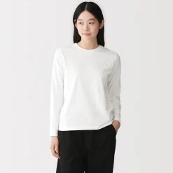Clearance Muji T‐shirt manches longues en coton mélangé pour femme