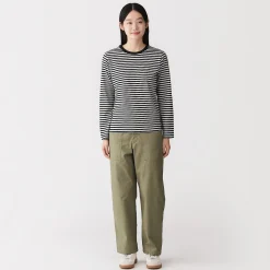 Clearance Muji T‐shirt manches longues en coton mélangé pour femme