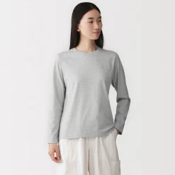 Clearance Muji T‐shirt manches longues en coton mélangé pour femme