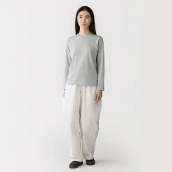 Clearance Muji T‐shirt manches longues en coton mélangé pour femme