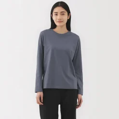 Clearance Muji T‐shirt manches longues en coton mélangé pour femme