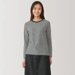 Clearance Muji T‐shirt manches longues en coton mélangé pour femme