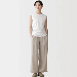 Discount Muji T-shirt sans manches en jersey pour femme