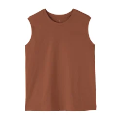 Discount Muji T-shirt sans manches en jersey pour femme
