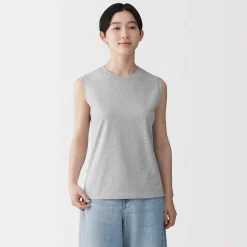 Discount Muji T-shirt sans manches en jersey pour femme