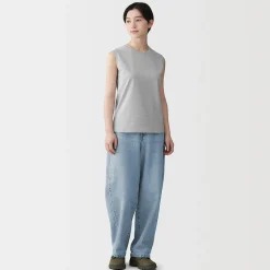 Discount Muji T-shirt sans manches en jersey pour femme