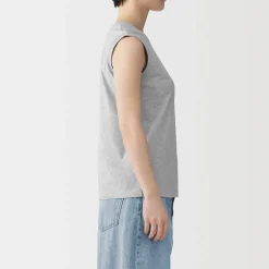 Discount Muji T-shirt sans manches en jersey pour femme