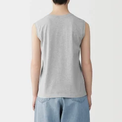 Discount Muji T-shirt sans manches en jersey pour femme