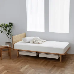 Clearance Muji Tête de lit plateforme double en noyer