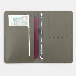 New Muji Étui de passeport en cuir recyclé - Kaki