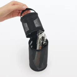 Online Muji Étui en maille de nylon Noir