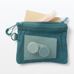 New Muji Étui en polyester à double fermeture éclair S Gris