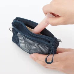 New Muji Étui en polyester à double fermeture éclair S Gris