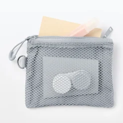 New Muji Étui en polyester à double fermeture éclair S Gris