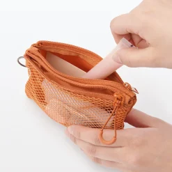 New Muji Étui en polyester à double fermeture éclair S Gris