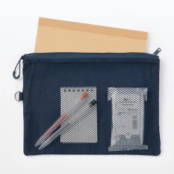 Sale Muji Étui en polyester à double fermeture éclair L