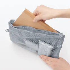 Sale Muji Étui en polyester à double fermeture éclair L