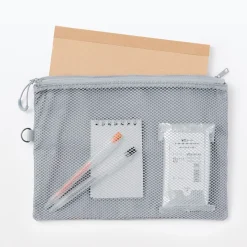 Sale Muji Étui en polyester à double fermeture éclair L