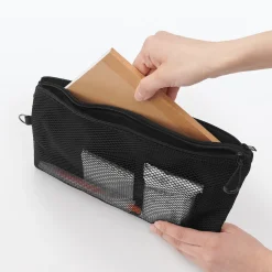 Sale Muji Étui en polyester à double fermeture éclair L