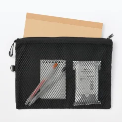 Sale Muji Étui en polyester à double fermeture éclair L